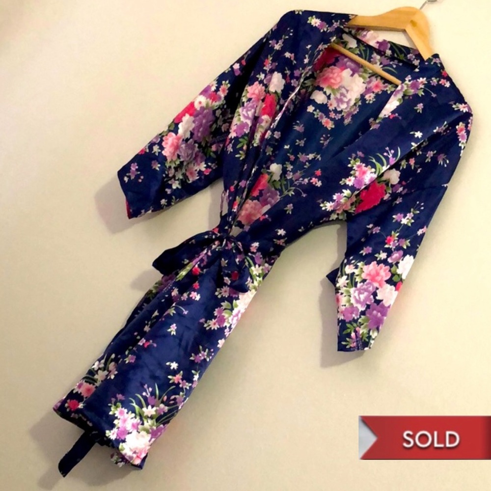 SOLD! Beautiful blue robe with flowers